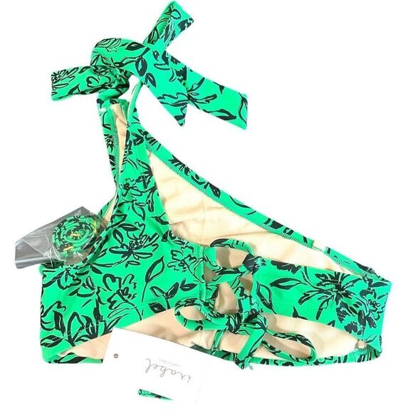 NEW Isabel Maternity by Ingrid & Isabel Floral Asymmetrical Bikini Maternity Top - Picture 7 of 7